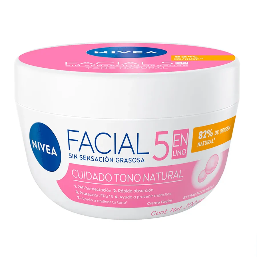 Crema Facial Nivea 5 En 1 Tono Natural 200ml