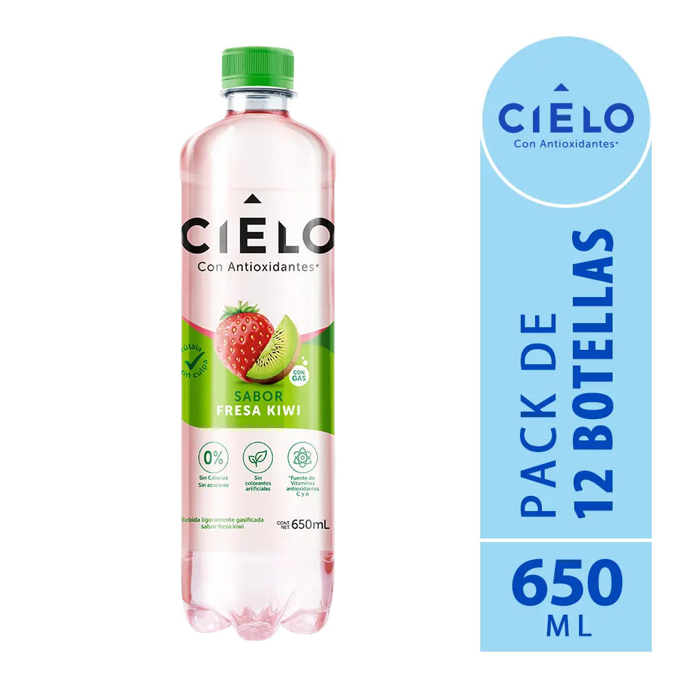 Agua Cielo Fresa Kiwi 650 ml.